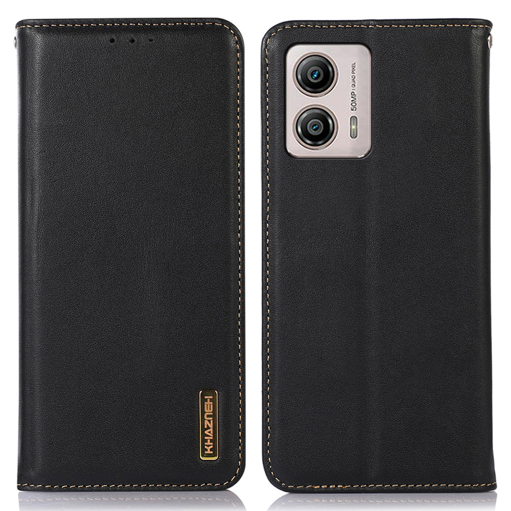 KHAZNEH For Motorola Moto G53 5G Nappa Texture Shockproof Phone Case Genuine Cowhide Leather Flip Wallet Cover Stand KHAZNEH For Motorola Moto G53 5G Nappa Texture Shockproof Phone Case Genuine Cowhide Leather Flip Wallet Cover Stand